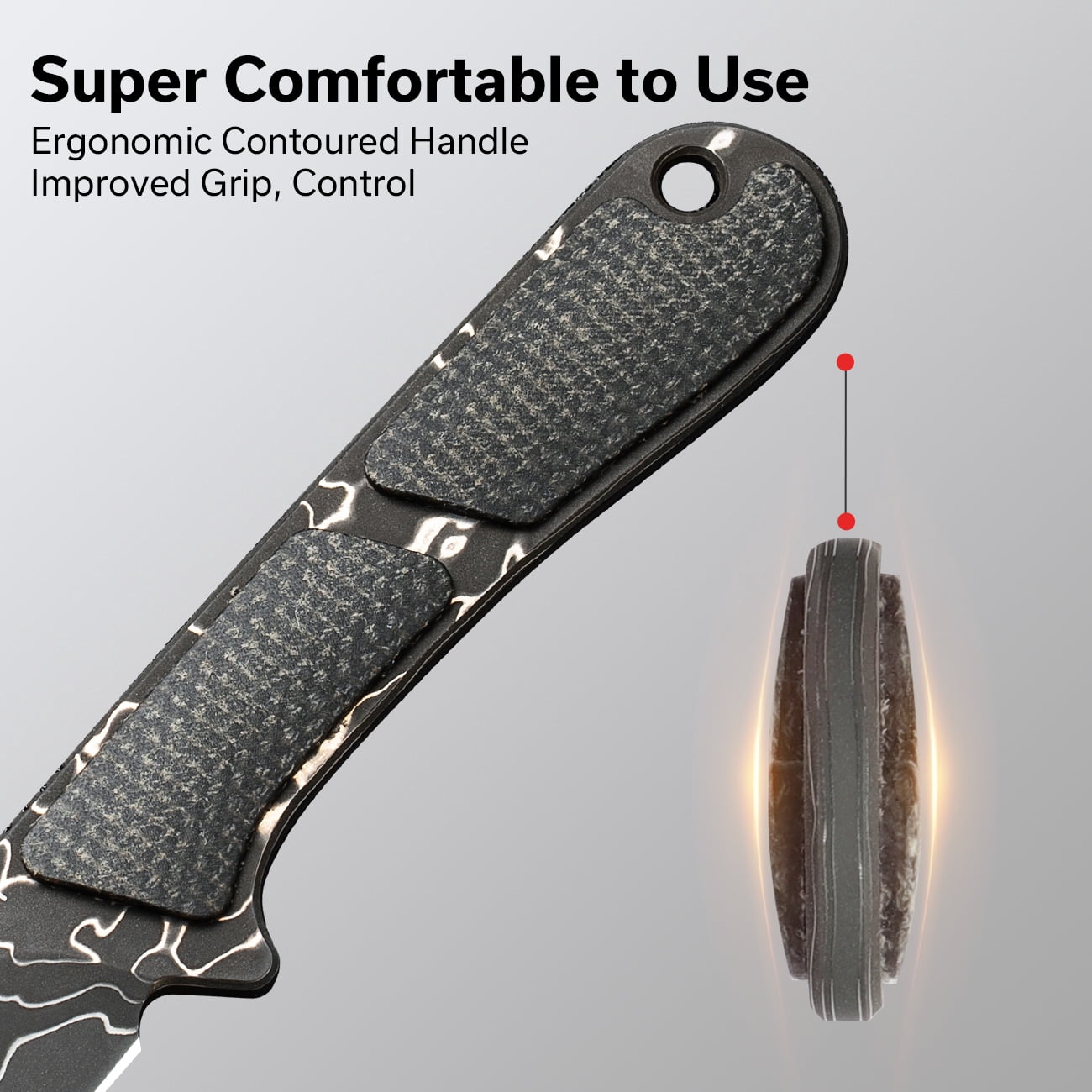 CIVIVI Mini Elementum Fixed Blade Knife with a Kydex Sheath and a Chain C23010-DS1