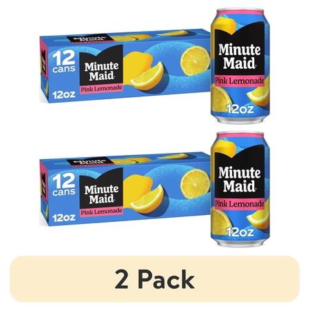(2 pack) Minute Maid Pink Lemonade Fridge Pack Cans, 12 fl oz, 12 Pack