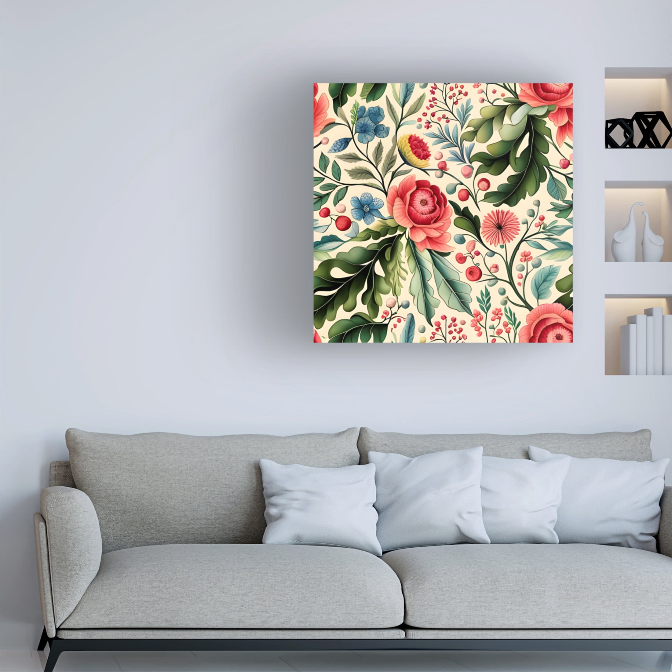 Canvas Wall Art - Tina Lavoie 'Bohemian Garden V' Wall Art for Living Room, Bedroom, or Office Décor by Trademark Fine Art - 24 x 24 Inches