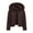 Brown-20, variant on LIBRCLO Womens Winter Coats Short Fashion Outdoor Solid Color Puffer Jackets with Hood Zipper Round-Neck Thick Warm Fit Long Sleeve Jackets with Pockets