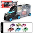 thumbnail image 1 of Camión contenedor portátil de One Piece para niños (camión contenedor negro, 6 coches aleatorios), 1 of 4