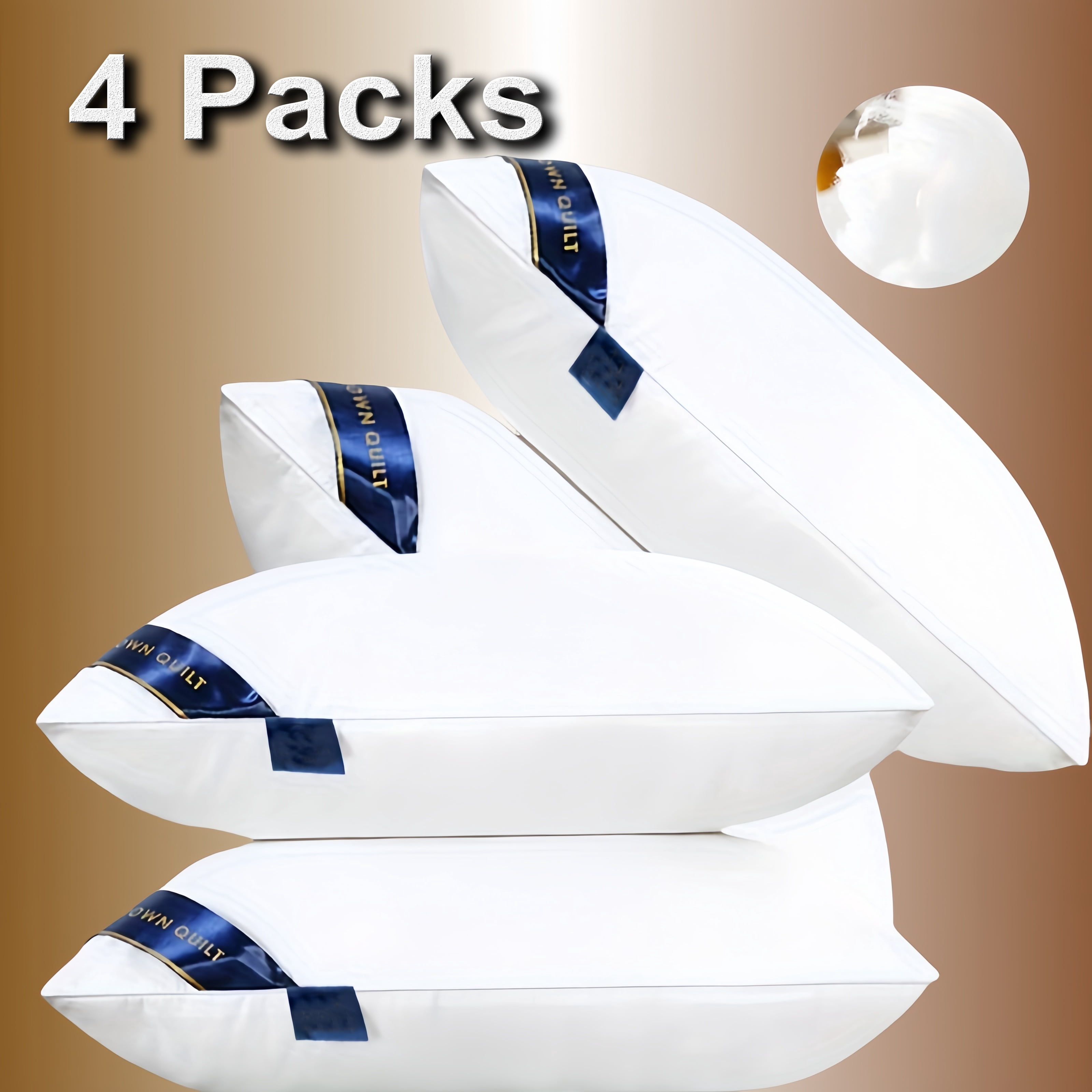 Standard Size Bed Pillows for Adult,4 Pack Great Support Pillows for Side,Stomach and Back Sleepers, Luxury Soft Supportive Plush Pillows Alternative to Down Pillows 17 x 27 inches