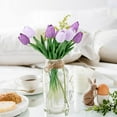 thumbnail image 6 of HAOSHICS 30pcs Artificial Tulips Flowers Fake Latex Tulip Stems - Real Touch Faux Colorful,for Easter Spring Wedding Bouquet Centerpiece Floral Arrangement Wedding Table Decor (Multi-color04), 6 of 14