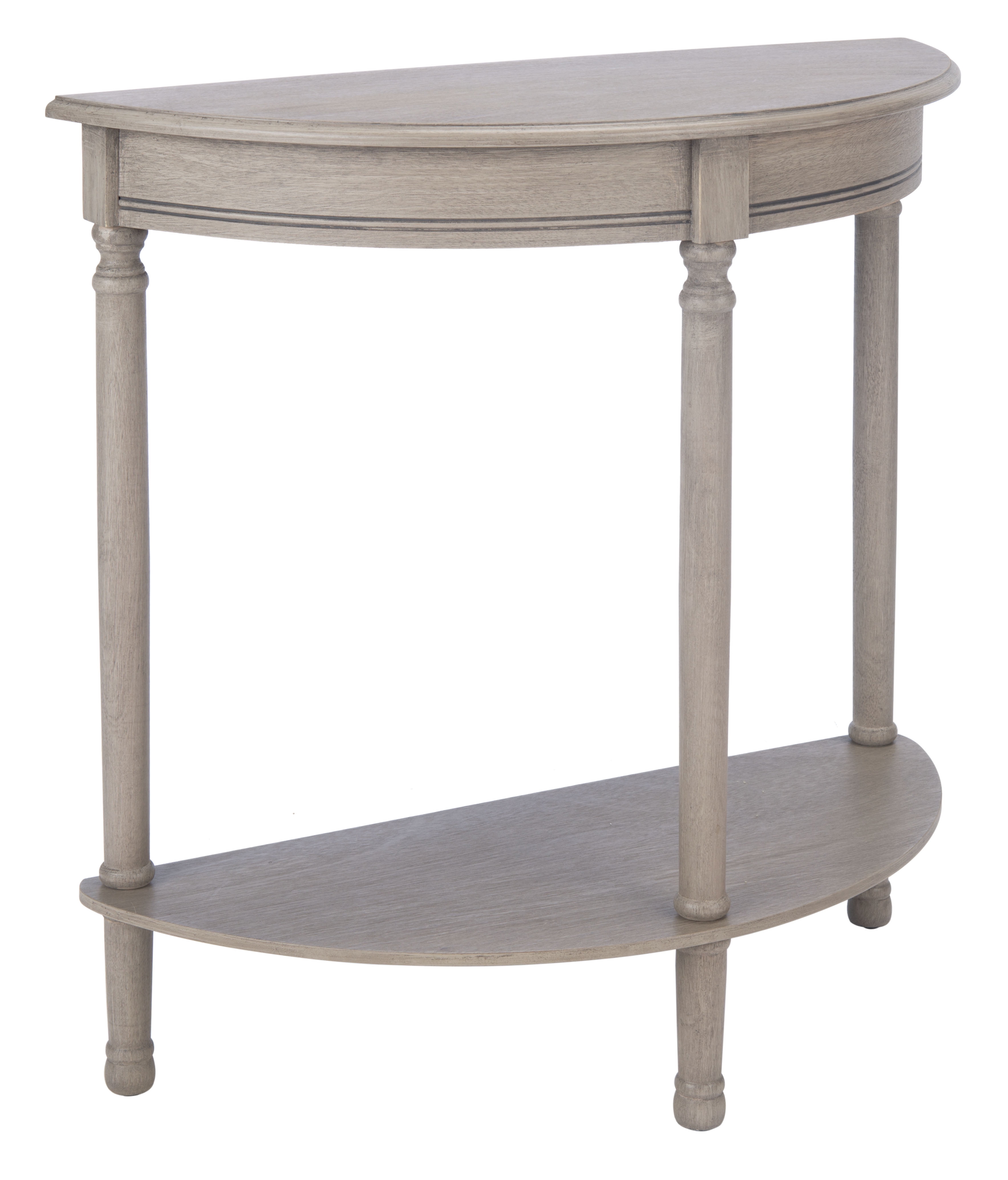SAFAVIEH Tin.sley French Half Round Console Table, Greige (28 in. W x 11.8 in. D x 28 in. H)