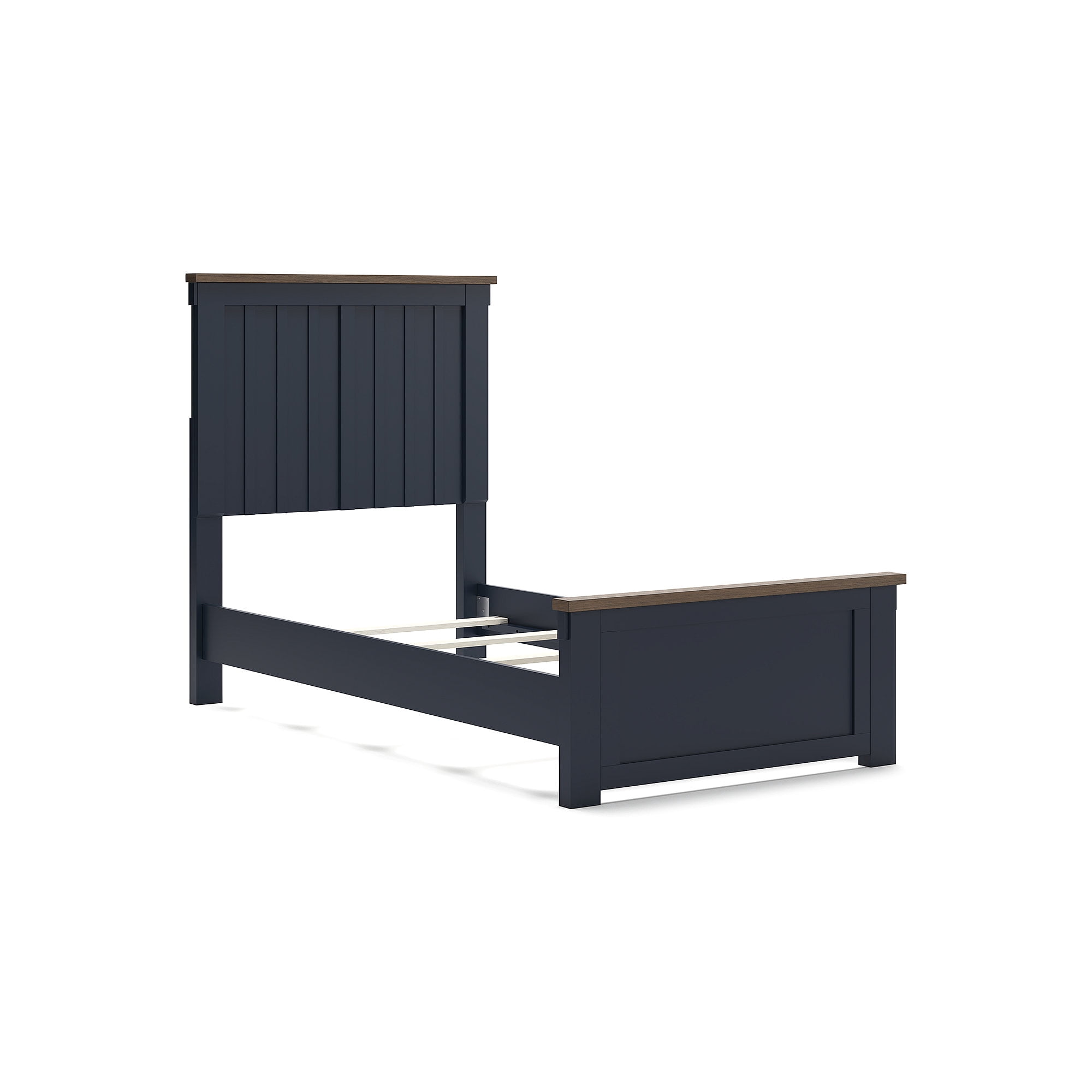 Signature Design by Ashley Landocken Twin Panel Kids Bed, Blue and Brown Finish