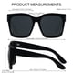 thumbnail image 5 of ANDWOOD Gafas de Sol Oversized Cuadradas para Mujer, Paquete de 2 en Negro, 5 of 6
