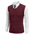 thumbnail image 4 of Sweater Vest Men's Sleeveless Knitted Vest - V Neck, Spring Plain, for Men's Bodybuilding, 4 of 6