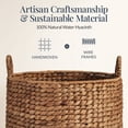 thumbnail image 4 of Best Choice Products Round Storage Basket w/ Handles, Handwoven Water Hyacinth, Storage Organizer Tote - Chestnut, 4 of 9