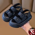 thumbnail image 2 of Unisex Kids Summer Slide Sandals Baby Comfort Anti-Slip Open Toe Adjustable Walking Beach Shower Shoes for Boys Girls Black 9 M(25), 2 of 5