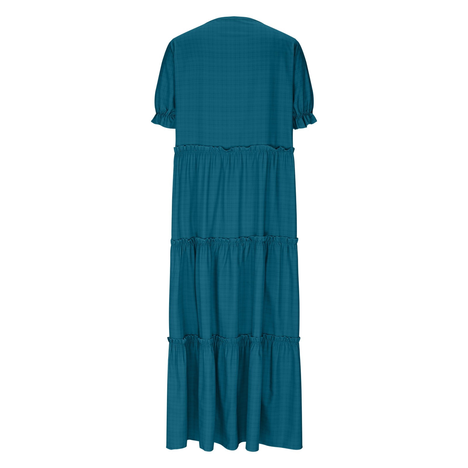 Hvot&aat Women Summer Casual Bohemian Floral Dresses Puff Short Sleeve Tiered Ruffle Flowy Swing Dress
