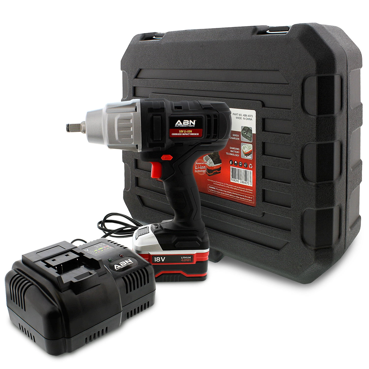 ABN 4073 18V 1 2 Inch Cordless Impact Wrench 4.0AH Lithium-Ion 1 Battery Kit, 440FT LBS of Torque by Auto Body Now