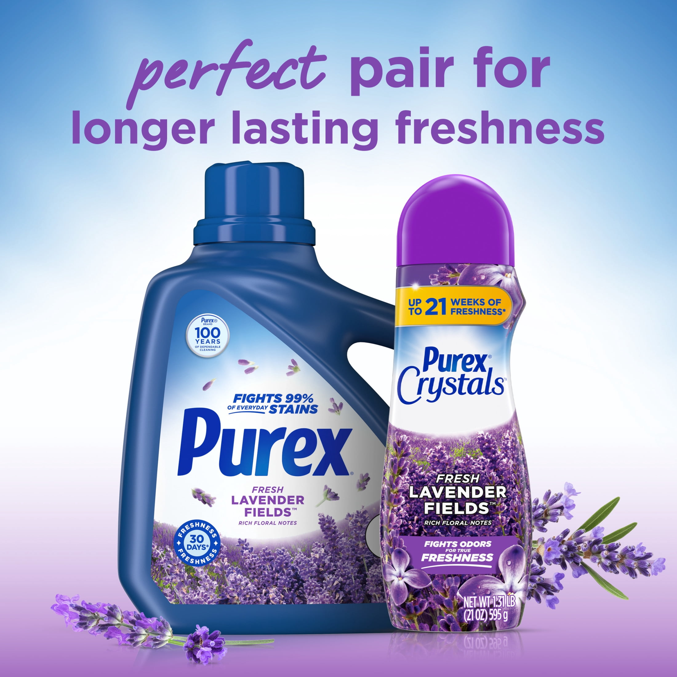 Purex Fresh Lavender Fields Liquid Detergent, 150 fl oz, 115 loads