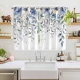 thumbnail image 2 of Blue Eucalyptus Kitchen Curtains 72 Inch Length, Farmhouse Flowers Leaf White Watercolor Grommet Top Bedroom Living Room Curtains, Light Filtering Cafe Curtain Drapes 2 Panels Set 104''x72'', 2 of 9