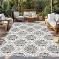 thumbnail image 3 of Outdoor Rug 6x9 ft Abstract Vintage Paisley Waterproof Outdoor Patio Rug Mat Non Slip Outside Area Rugs Carpet for RV,Camping,Porch,Deck,Pool,Balconybackyard,Boho Floral Texture Turquoise Beige, 3 of 9