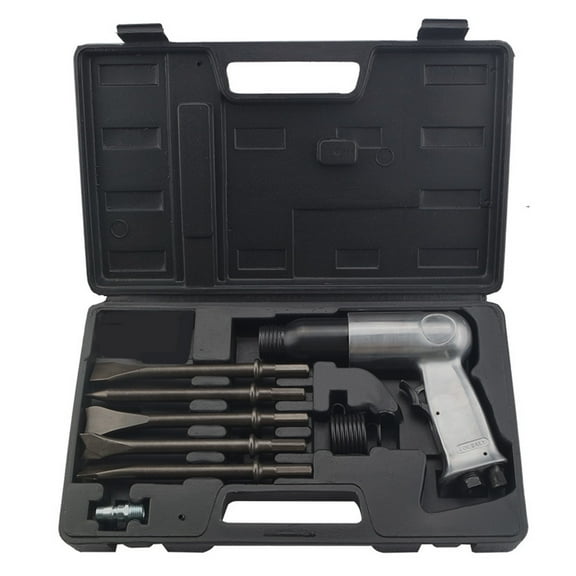 190mm Air Hammer Pneumatic Gun Tool Set Heavy Duty Shock Absorbing With 4pcs Chisels Ergonomic Grip ,Variable Speed