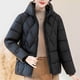 thumbnail image 1 of Ailaofu Women's Winter Solid Color Hooded Long Sleeve Warm Zipper Mid-length Cotton Jacket, 1 of 6