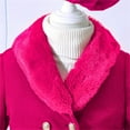 thumbnail image 5 of Mercatoo Toddler Baby Girls Wool Blend Solid Color Coat Flare Long Sleeve Lapel Trench with Hats Winter Warm Clothes New Stuff, 5 of 7