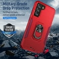 thumbnail image 2 of Allytech Galaxy S21FE 2021 Case with Ring Holder Grip, TPU + Hard PC Anti-Scratch Shockproof [Work with Magnetic Car Mount] Portable Kickstand Case for Samsung Galaxy S21 FE 6.4" 2021, Red + Rose, 2 of 7