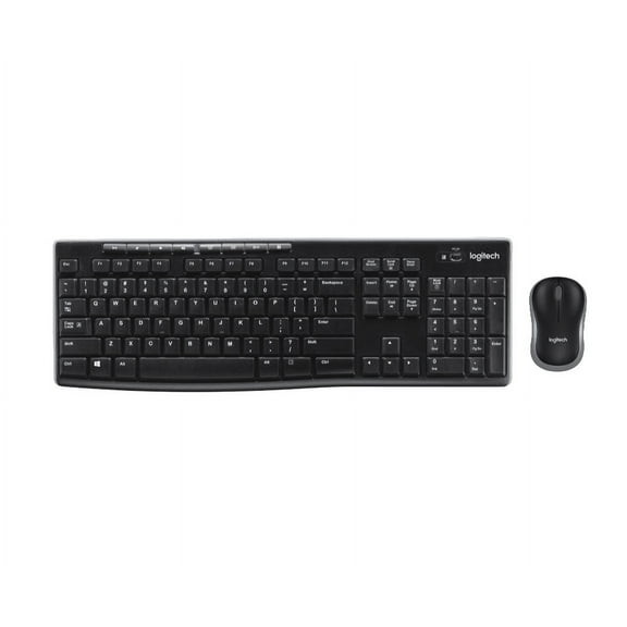 Logitech Mk270 Full Size Compact Wireless Keyboard & Mouse Combo, Black