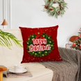thumbnail image 4 of Set of 4 Christmas Pillow Covers 16x16 Inch Merry Christmas Pillow Cases Christmas Velvet Throw Pillow Covers Red Gold Xmas Holiday Pillow Covers Outdoor Couch Sofa Cushion Covers for New Year(16), 4 of 6