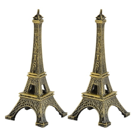 Paris Eiffel Tower - Home Decor Metal Paris Eiffel Tower Model Souvenir Bronze Tone 8cm Height 2 Pcs