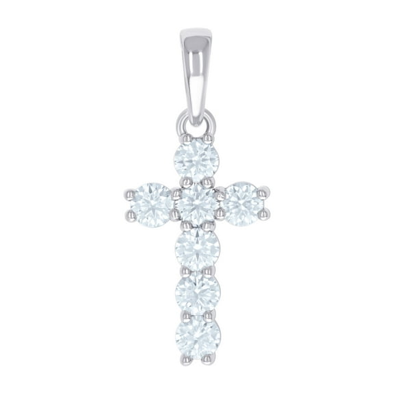 925 Sterling Silver Mens Cubic Zirconia Cross Religious Charm Pendant 31.7x13.7mm Wide Necklace for Men