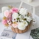 thumbnail image 4 of Ramo de simulación de boda de crisantemo y margarita rosa, planta de flores falsas hecha a mano artificial, arreglo floral de seda, decoración, 4 of 6