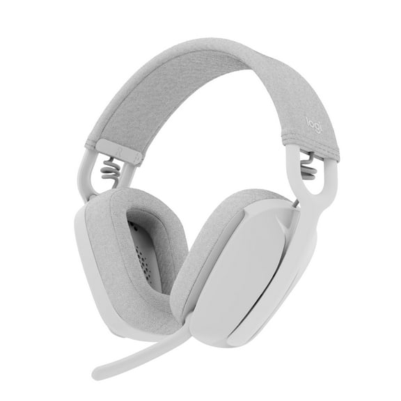 Logitech Zone Vibe 100 Lightweight Wireless Over Ear Headphones with Noise Canceling Microphone, Off-white