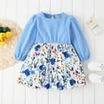 thumbnail image 1 of YEEDISON Baby Dress Children's Dress Autumn and Winter Girl's Dress Cotton Flower Print Bubble Sleeve Long Sleeve Party Girl Dress 18M-6Y, 1 of 4