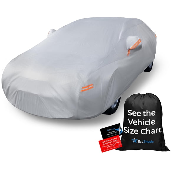 EzyShade Housse de Voiture à 10 Couches Imperméable Toutes Saisons - Voir le Tableau des Tailles du Véhicule - Housses de Voiture pour Automobiles et Housse de Neige pour Voiture - Complet