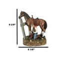 thumbnail image 2 of Rustic Western Cowboy By Brown Horse Praying At The Foot Of The Cross Figurine, 2 of 10