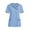Light Blue, variant on Women's Scrub Tops Mock Wrap V-Neck Color Block Nursing Uniform Tunic Summer Breathable 4-Way Stretch Performance Quick Dry Soft Workwear Shirts with Pockets