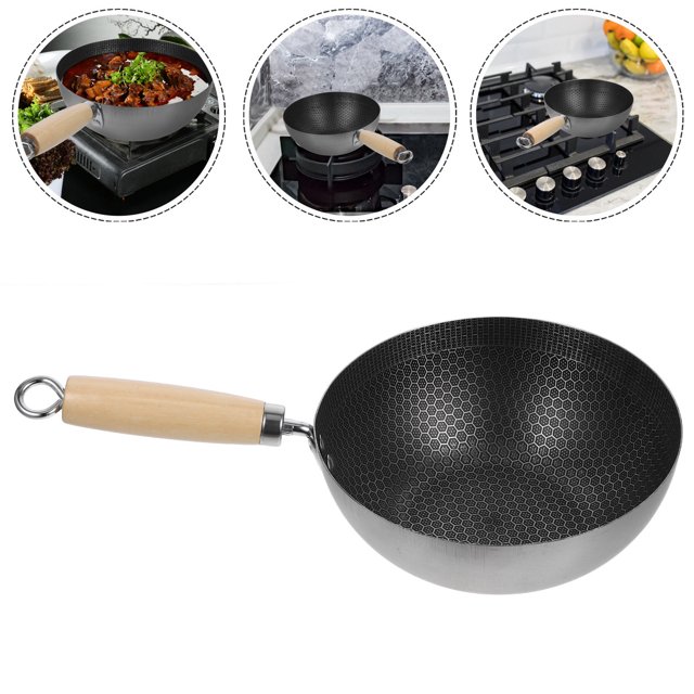 Minkissy Honeycomb Grain Frying Pan for Kitchen Stainless Steel Multi Cookware Everyday Use 9.8 Inches