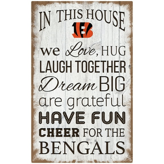 Cincinnati Bengals 11'' x 19'' Team In This House Sign