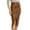 Brown, variant on Women's Leather High Waist Front Slit Zip Back Ruched Bodycon Midi Skirt - Autumn Club Wear, S-XL