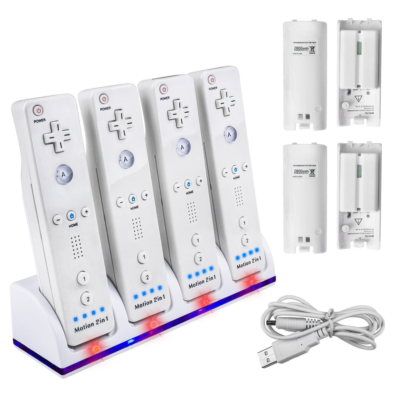 "Four Charger Dock for Wii Remote, TechKen Remote Control Charger