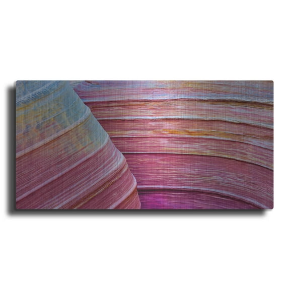 Luxe Metal Art 'Rainbow Rocks' by Thomas Haney, Metal Wall Art, 48"x24"