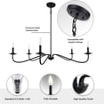 thumbnail image 5 of Elegant Traditional Black 5-Light  1-Tier Chandelier, Kitchen Island, 5 of 8