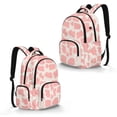 thumbnail image 5 of SCRAWLGOD Cow Print White Pink Kids Backpacks for Boys Girls, Bookbag with Multi Pockets for Preschool Elementary Middle School, Lightweight 17 Inch Backpacks, 5 of 7