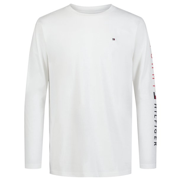 Camiseta Tommy Hilfiger de manga larga con cuello redondo para niños de 10 a 12 años