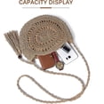 thumbnail image 3 of Bolso de Hombro LIUYMXG Cruzado Marrón Claro con Borlas Tejidas de Rafia, 3 of 5