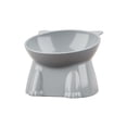 thumbnail image 1 of Grey Raised Plastic Cat Bowl Grey Pet Food Water Dish Neck Protection For Kittens Dogs 250Ml, 1 of 6