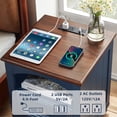 thumbnail image 4 of Farmhouse Nightstand with Charging Station, Wood End Table w/Arched-door Storage Space Decorate, 2 Storage Drawers, for Bedroom, Living Room, 4 of 7