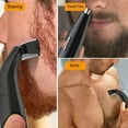 thumbnail image 4 of 4-in-1 Electric Shaver & Trimmer Kit, Rechargeable Grooming Set with LCD Display, Includes Nose Hair, Eyebrow & Body Hair Trimmer Heads, Waterproof Wet/Dry Use - Black, 4 of 7