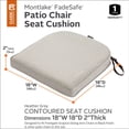 thumbnail image 4 of Classic Accessories Montlake FadeSafe Water-Resistant Contoured Patio Dining Seat Cushion, 18 x 18 x 2 inch, Heather Grey, 4 of 21