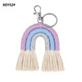 thumbnail image 1 of Porte-clés Arc-en-Ciel Tissé Mignon Boho Fait Main pour École Sac à Main, 1 of 5