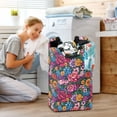 thumbnail image 5 of Yayeee Freestanding Laundry Hamper with Handle Collapsible Large Storage Basket for Clothes, Charming Floral Pattern, 5 of 7