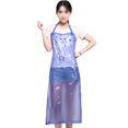 thumbnail image 1 of 1pc Oil-proof Apron Sleeveless Pinafore Waterproof Save-all Transparent PVC Apron Cooking Supply Blue, 1 of 9