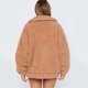 thumbnail image 5 of Chaqueta sólida de piel sintética para mujer, ropa de manga larga esponjosa Eccomum Camello/XL, 5 of 7