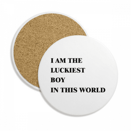 

I AmThe Luckiest Boy Coaster Cup Mug Tabletop Protection Absorbent Stone